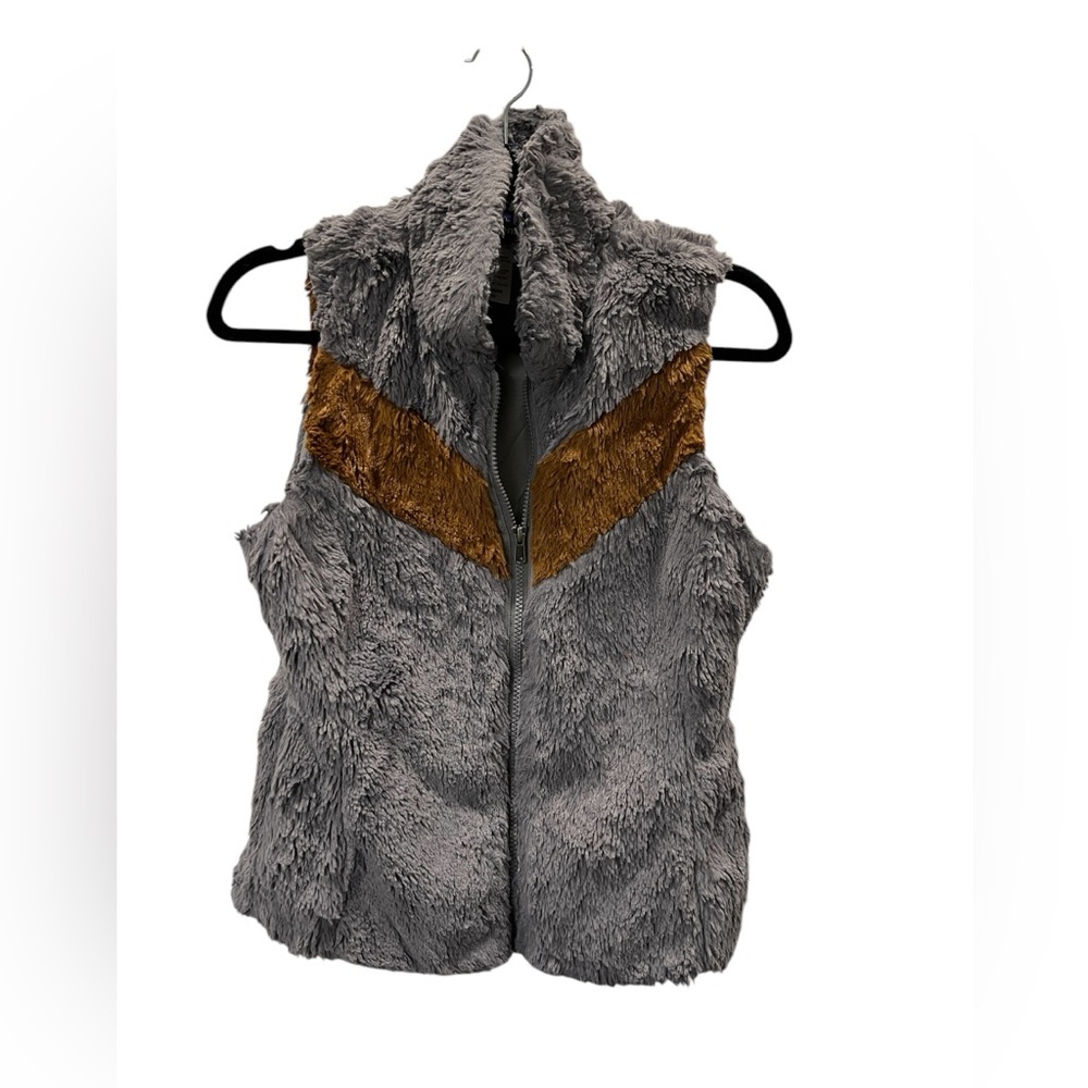 Patagonia Los Gatos Fleece Full Zip Gray & Brown vest size XS
